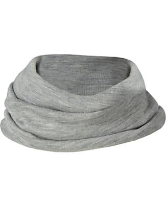 Engel Natur Round Scarf - Grey Melange - Virgin Wool and Silk - 35x20 cm - GOTS Certified Scarves