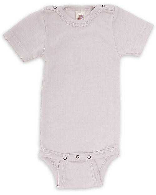 Engel Natur Short Sleeves Bodysuit - Magnolie - Virgin Wool and Silk - GOTS Certified Short Sleeves Bodies