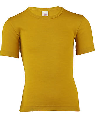 Engel Natur Short Sleeves Shirt - Saffron - Virgin Wool and Silk - GOTS Certified T-shirts