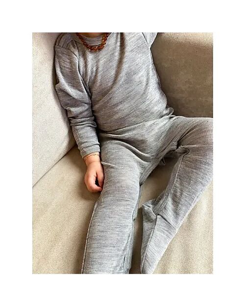Engel Natur Sleepsuit - Grey - Wool and Silk - GOTS certified Babygrows