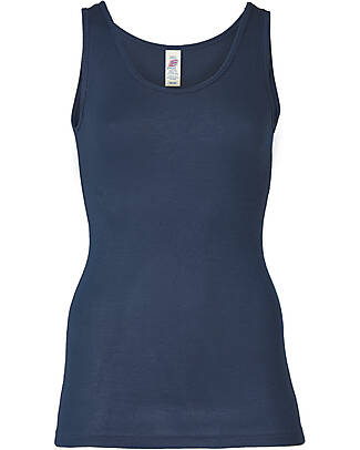Engel Natur Sleeveless Tank Top - Navy - Virgin Wool and Silk - GOTS Certified Tank Tops