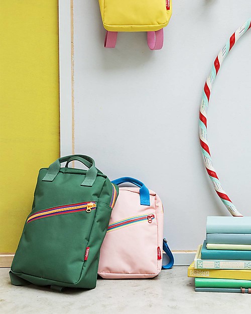 Engel Small Retro-Style BackPack, Zipper Pink 22 x 28 x 7 cm - Eco-Friendly! Kindergarten Backpacks