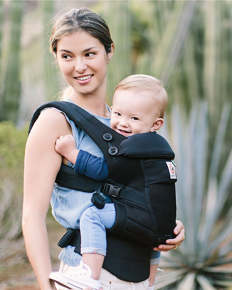 ErgoBaby Adapt Baby Carrier - Cool Air Onyx Black - from Birth unisex