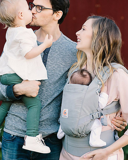 ErgoBaby Adapt Baby Carrier - Pearl Grey - 100% Premium Cotton Baby Carriers