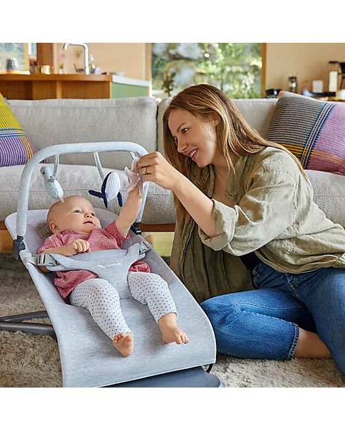 ErgoBaby Evolve 3-in-1 Bouncer - Light Grey - Grows with your Baby! Bouncers