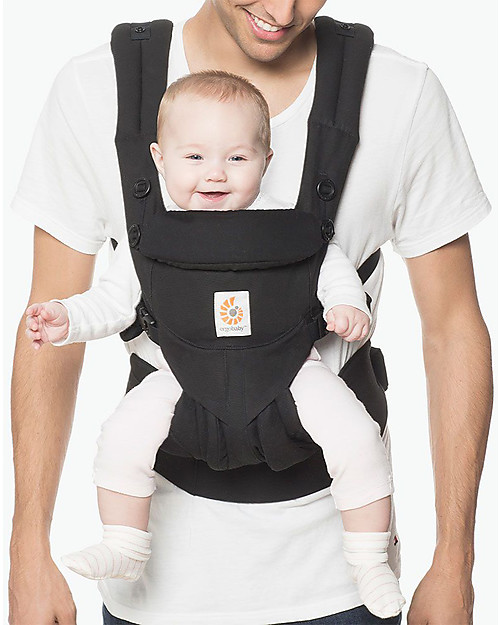 ErgoBaby Omni 360 All-you-Need Baby Carrier - Pure Black - Cotton - Forward Facing Option! Baby Carriers