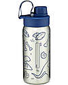 ergobag Bottle with easy-to-drink opening - 500 ml - Dino Blue - BPA free Non-Thermal Water Bottles
