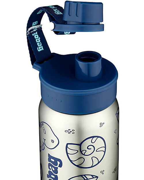 ergobag Bottle with easy-to-drink opening - 500 ml - Dino Blue - BPA free Non-Thermal Water Bottles