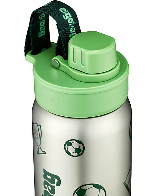 ergobag Bottle with easy-to-drink opening - 500 ml - Football Green - BPA free Non-Thermal Water Bottles