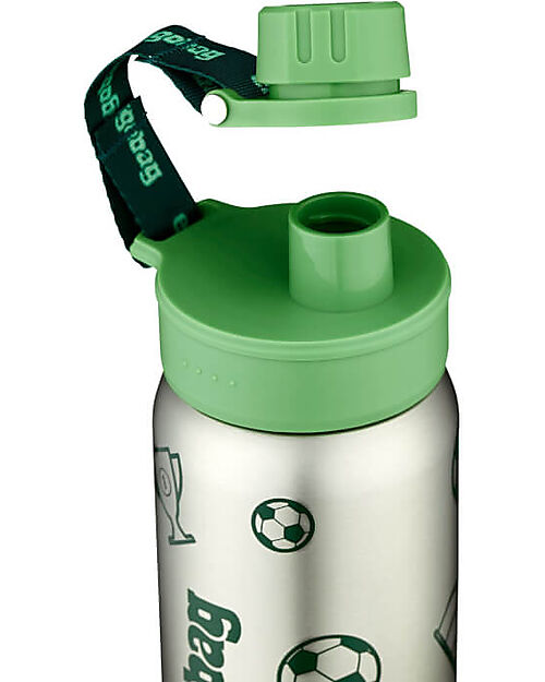 ergobag Bottle with easy-to-drink opening - 500 ml - Football Green - BPA free Non-Thermal Water Bottles