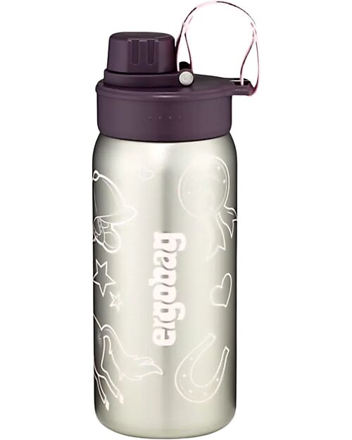 ergobag Bottle with easy-to-drink opening - 500 ml - Lilac - BPA free Non-Thermal Water Bottles