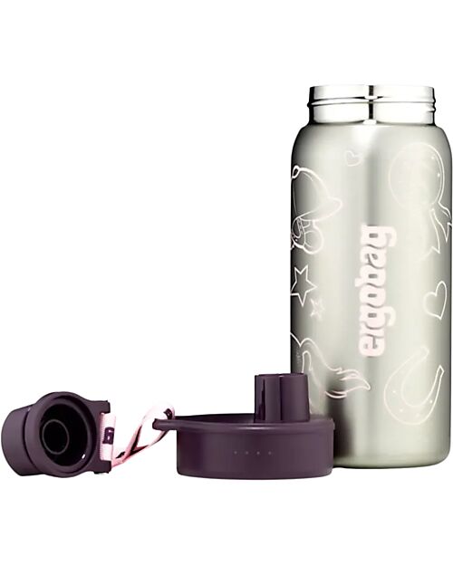 ergobag Bottle with easy-to-drink opening - 500 ml - Lilac - BPA free Non-Thermal Water Bottles