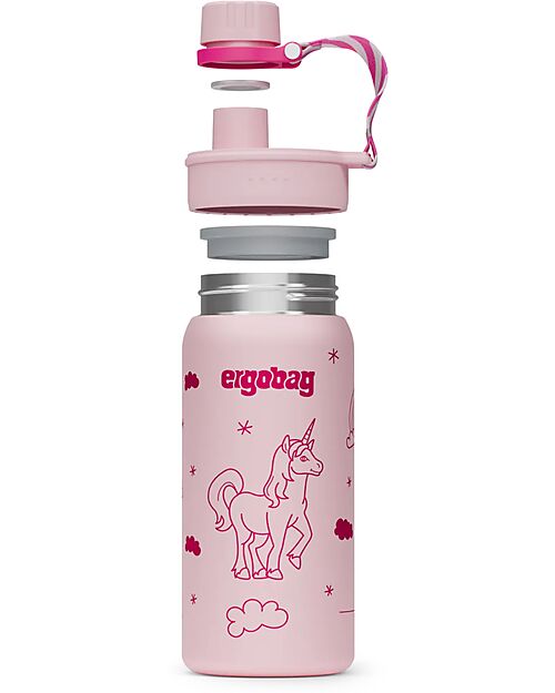 ergobag Bottle with easy-to-drink opening - 500 ml - Unicorn - BPA free Thermos Bottles