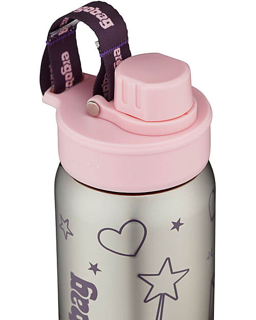 ergobag Bottle with easy-to-drink opening - 500 ml - Unicorn Pink - BPA free Non-Thermal Water Bottles