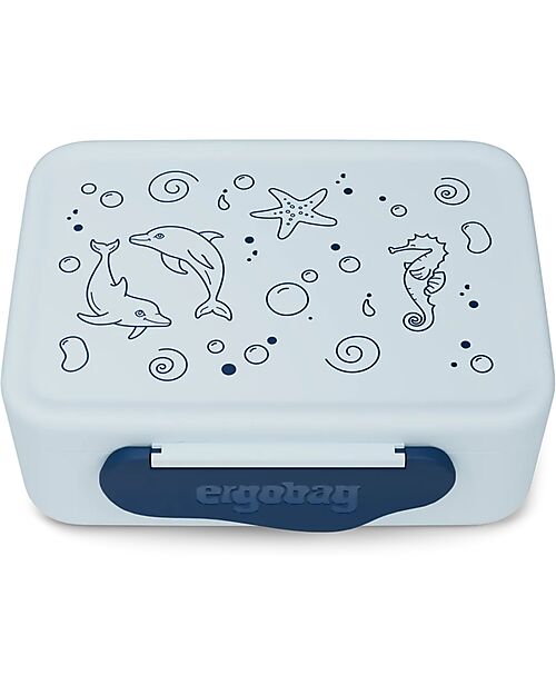 ergobag Dolphin Snack Box - Blue - 17x7x14 cm Snack Boxes