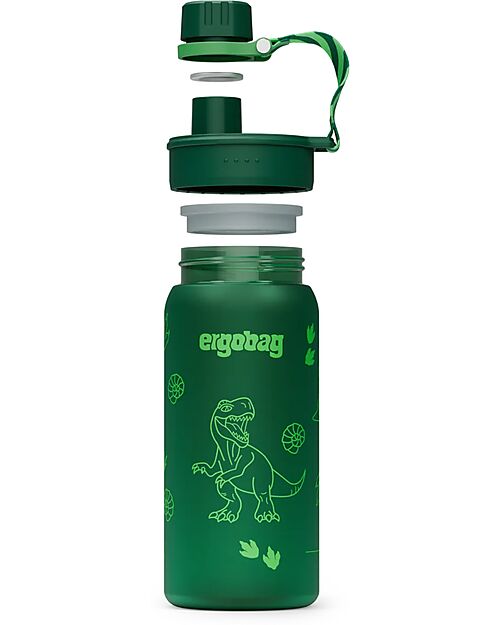 ergobag Drinking Bottle - 500 ml - Dinosaur - The Sustainable Accessory to Quench your Thirst! Non-Thermal Water Bottles