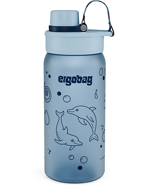 ergobag Drinking Bottle - 500 ml - Dolphin - The Sustainable Accessory to Quench your Thirst! Non-Thermal Water Bottles