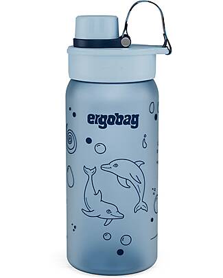ergobag Drinking Bottle - 500 ml - Dolphin - The Sustainable Accessory to Quench your Thirst! Non-Thermal Water Bottles
