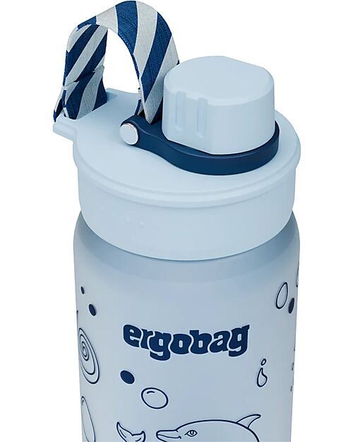 ergobag Drinking Bottle - 500 ml - Dolphin - The Sustainable Accessory to Quench your Thirst! Non-Thermal Water Bottles