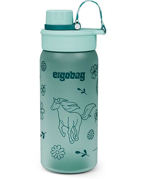 ergobag Drinking Bottle - 500 ml - Horse - The Sustainable Accessory to Quench your Thirst! Non-Thermal Water Bottles