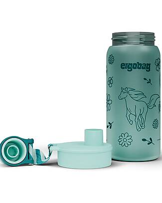 ergobag Drinking Bottle - 500 ml - Horse - The Sustainable Accessory to Quench your Thirst! Non-Thermal Water Bottles