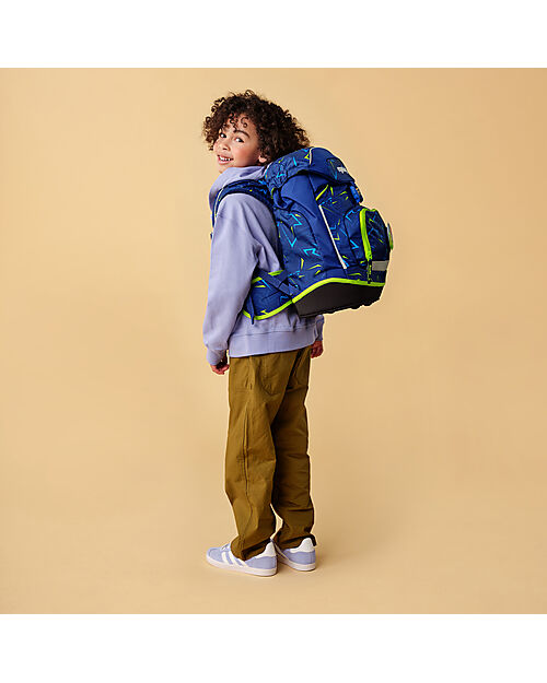 ergobag Ergonomic Backpack Prime - Blu - Lightning Bolts - Suitable for Elementary School Backpack
