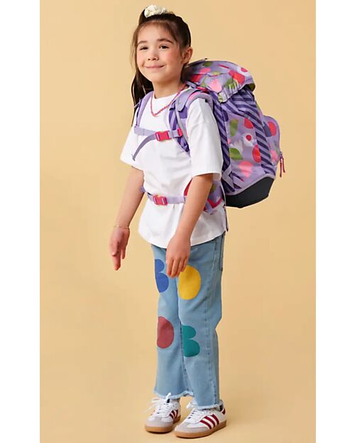 ergobag Ergonomic Backpack Prime - Flower PowBear - Suitable for Elementary School Backpack