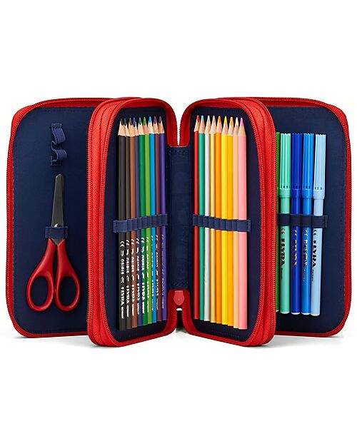 ergobag Filled Maxi Pencil Case - 3 Zip and Coin Pocket - AlarmBarreitschaft Pencil Cases