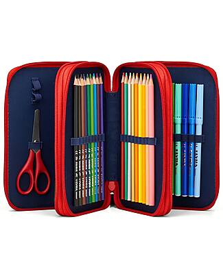 ergobag Filled Maxi Pencil Case - 3 Zip and Coin Pocket - AlarmBarreitschaft Pencil Cases