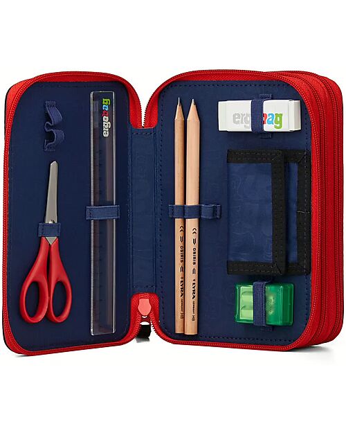 ergobag Filled Maxi Pencil Case - 3 Zip and Coin Pocket - AlarmBarreitschaft Pencil Cases