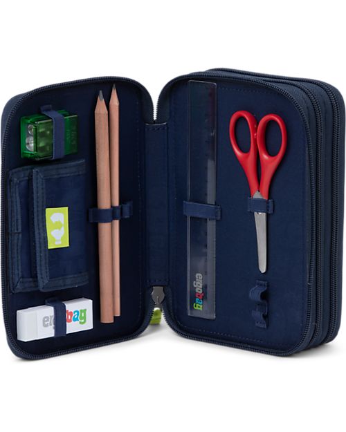 ergobag Filled Maxi Pencil Case - 3 Zip and Coin Pocket - BearRex Pencil Cases