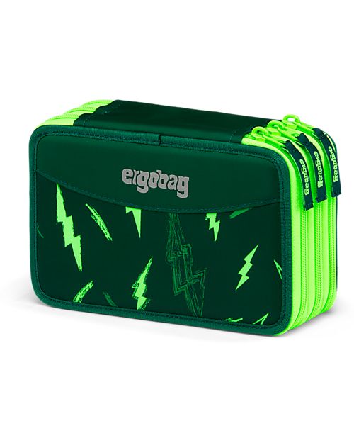 ergobag Filled Maxi Pencil Case - 3 Zip and Coin Pocket - Beartastic Pencil Cases