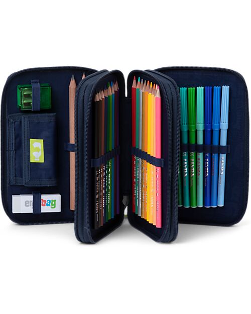 ergobag Filled Maxi Pencil Case - 3 Zip and Coin Pocket - Beartastic Pencil Cases