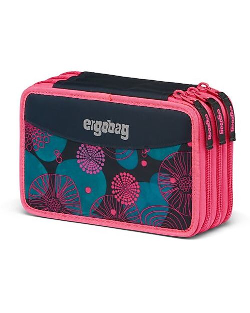 ergobag Filled Maxi Pencil Case - 3 Zip and Coin Pocket - CoralBear Pencil Cases