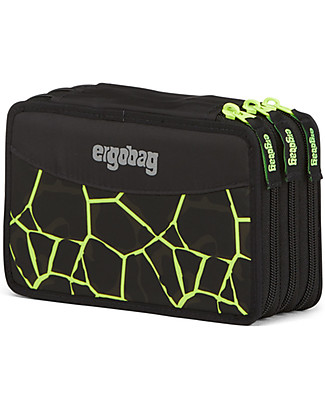 ergobag Filled Maxi Pencil Case - 3 Zip and Coin Pocket - Dragon RideBear Pencil Cases