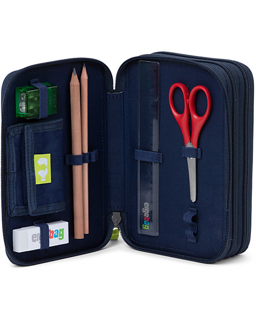ergobag Filled Maxi Pencil Case - 3 Zip and Coin Pocket - Dragon RideBear Pencil Cases