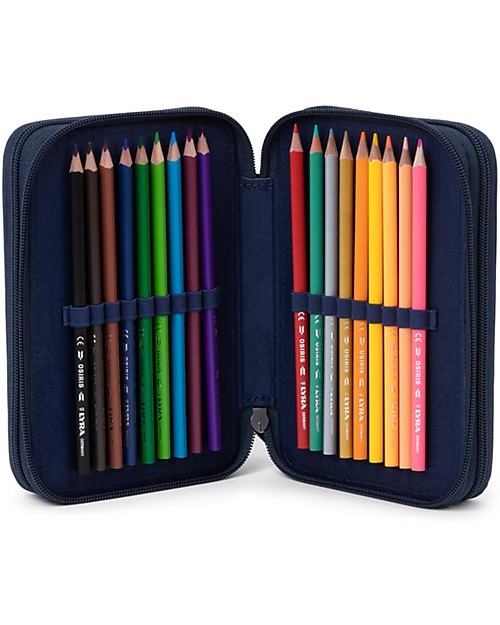 ergobag Filled Maxi Pencil Case - 3 Zip and Coin Pocket - Dragon RideBear Pencil Cases