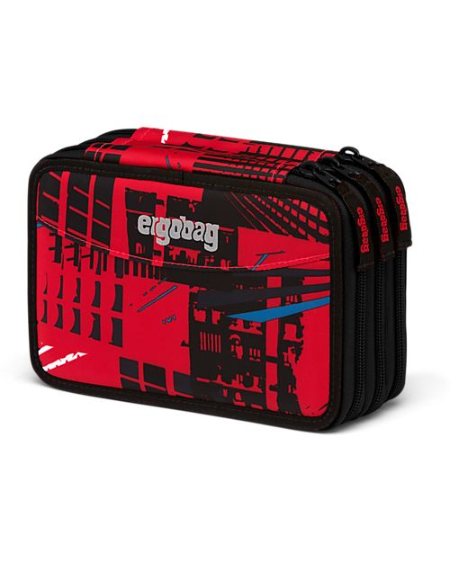 ergobag Filled Maxi Pencil Case - 3 Zip and Coin Pocket - FireBear Pencil Cases