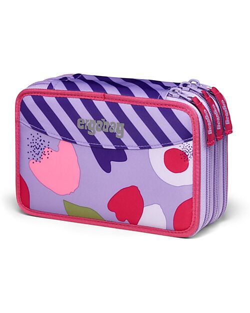 ergobag Filled Maxi Pencil Case - 3 Zip and Coin Pocket - Flower PowBear Pencil Cases