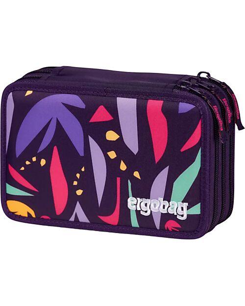 ergobag Filled Maxi Pencil Case - 3 Zip and Coin Pocket - JungleBear Pencil Cases