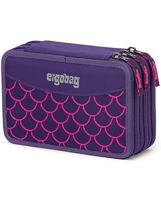 ergobag Filled Maxi Pencil Case - 3 Zip and Coin Pocket - Pearl DiveBear Pencil Cases