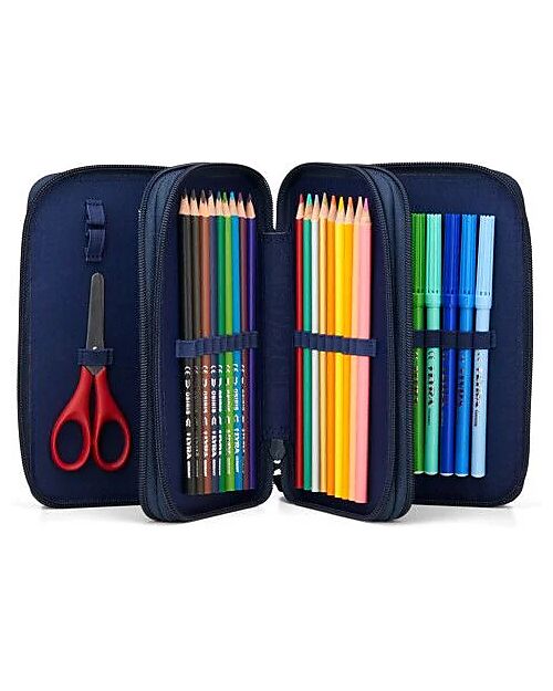 ergobag Filled Maxi Pencil Case - 3 Zip and Coin Pocket - RaumfahrBar Pencil Cases