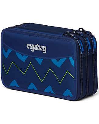 ergobag Filled Maxi Pencil Case - 3 Zip and Coin Pocket - Soccer FanBear Pencil Cases