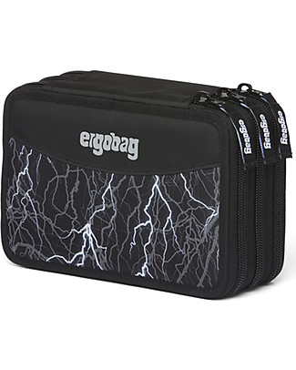 ergobag Filled Maxi Pencil Case - 3 Zip and Coin Pocket - Super ReflectBear Glow Pencil Cases