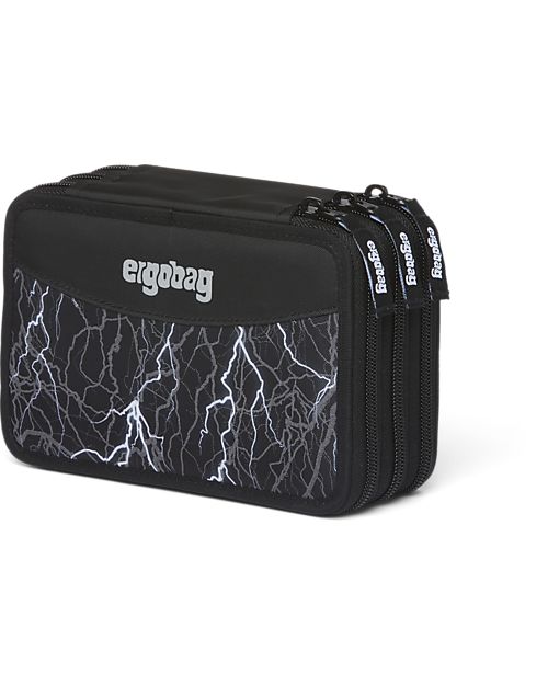 ergobag Filled Maxi Pencil Case - 3 Zip and Coin Pocket - Super ReflectBear Glow Pencil Cases