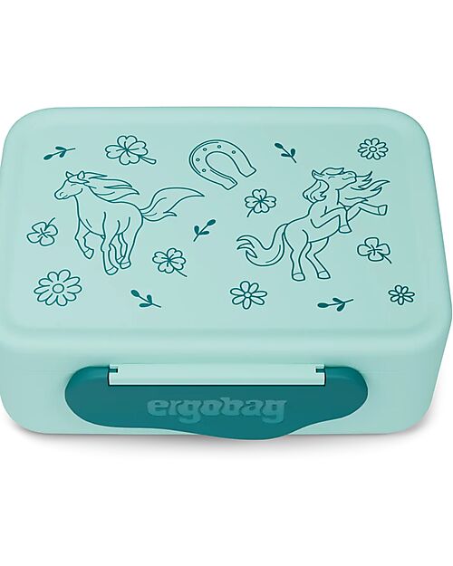 ergobag Horse Snack Box - Petrol - 17x7x14 cm Snack Boxes
