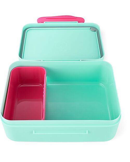 ergobag Lunch Box - Flowers - Aqua Green - 12 x 6.5 x 17 cm Snack Boxes