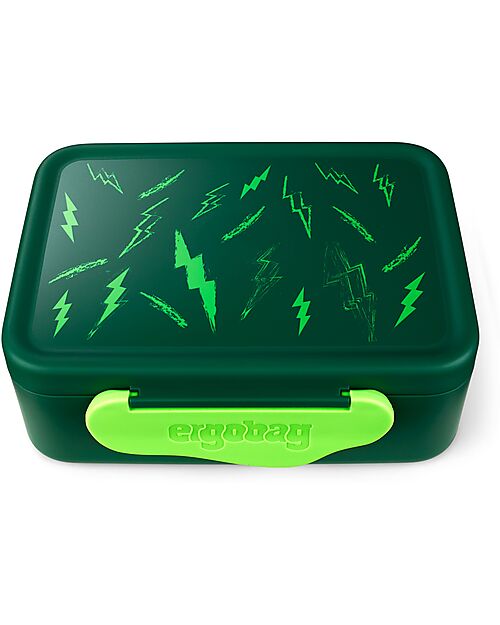 ergobag Lunch Box - Lightnings - Green - 12 x 6.5 x 17 cm Snack Boxes