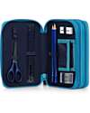 ergobag Maxi Pencil Case Complete - 3 Zips and Coin Pocket - Bearassic Garden - Blue Pencil Cases