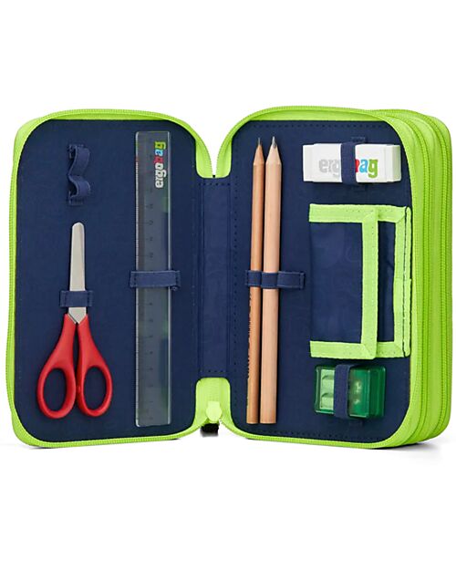 ergobag Maxi Pencil Case Complete - 3 Zips and Coin Pocket - CyBear Race Kindergarten Backpacks